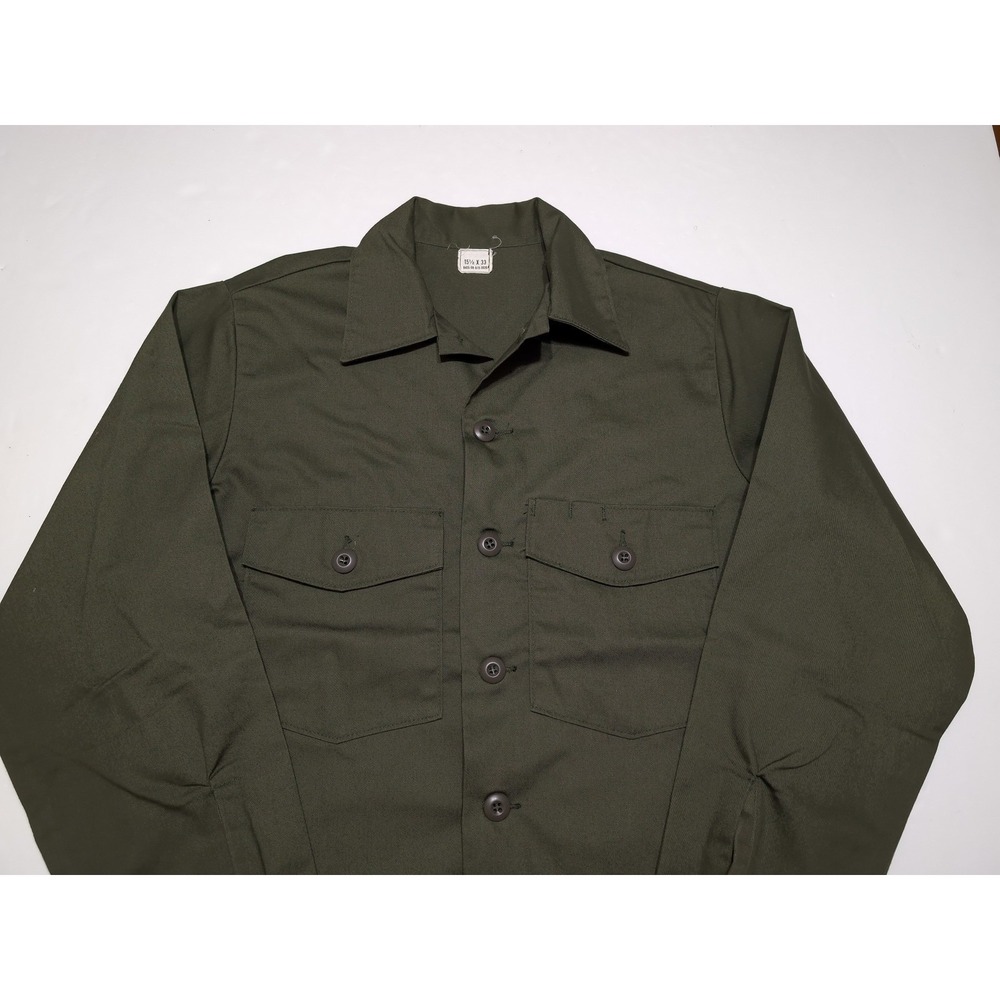 Vintage 1970s US Military Long Sleeve Utility Shirt 8405-00-615-0026 15.5 x 33 - Picture 7 of 9